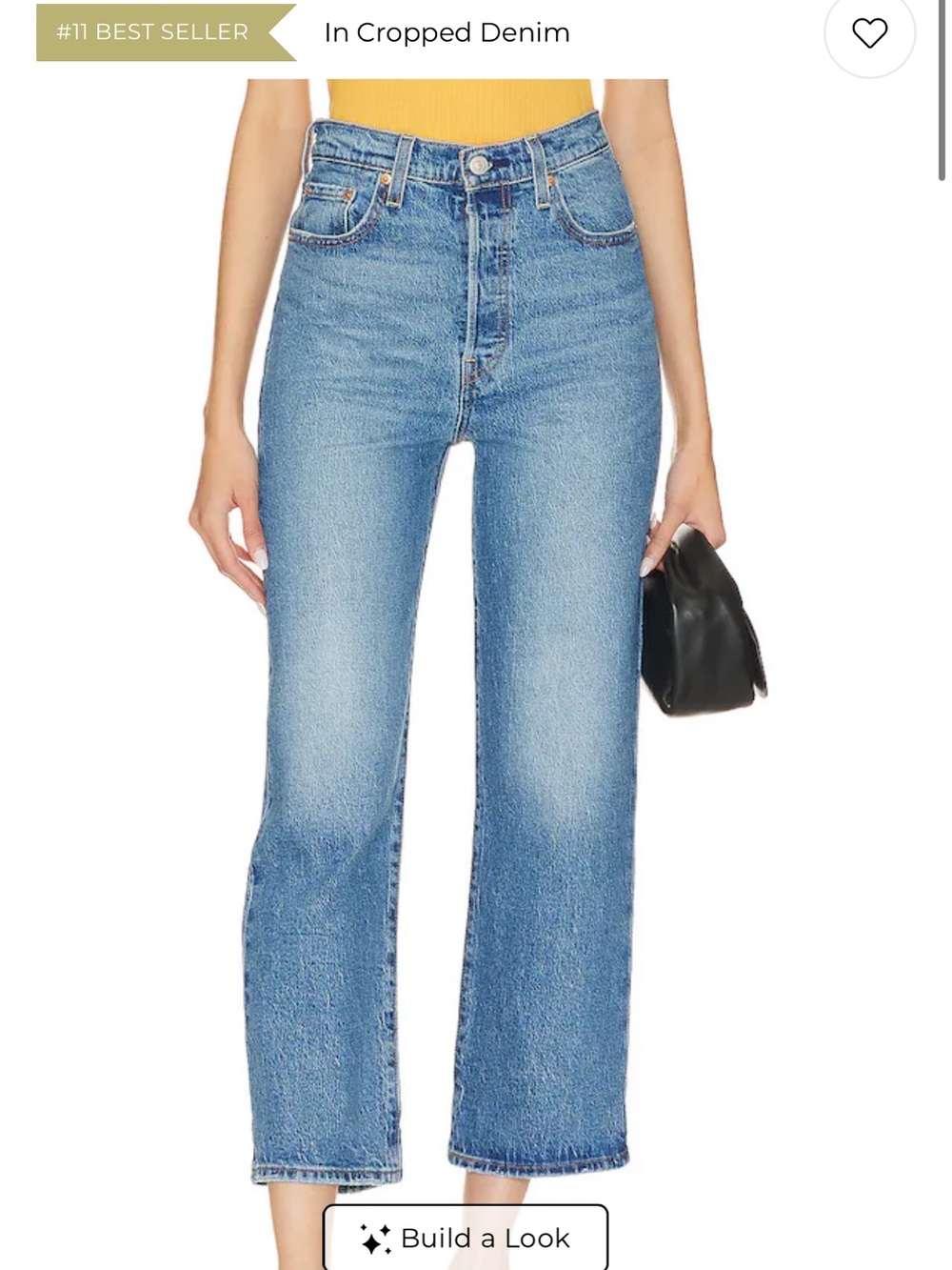 Levi's Light Blue High-Rise Straight Crop Jeans